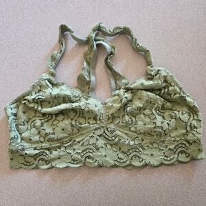 Xhilaration Olive‎ Green Lace Crossback Bralette - Size L